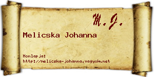 Melicska Johanna névjegykártya